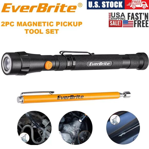 EverBrite 2PC Magnetic Pick-Up Tool Set – Telescoping & Swivel Tool and Light - Picture 8 of 9